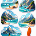 Mountains & Beaches - Sticker Sheet v7